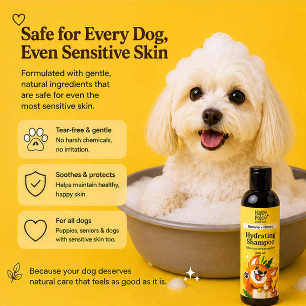 Hydrating Shampoo with Banana & Honey - Moisturizing, Gentle, and Natural