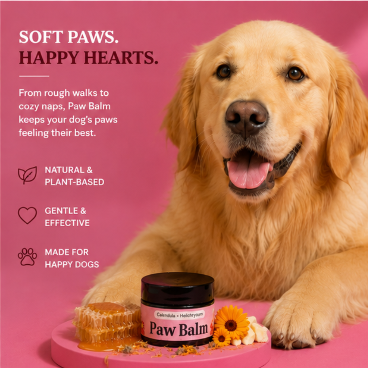 Organic Paw Balm - with Beeswax and healing Calendula