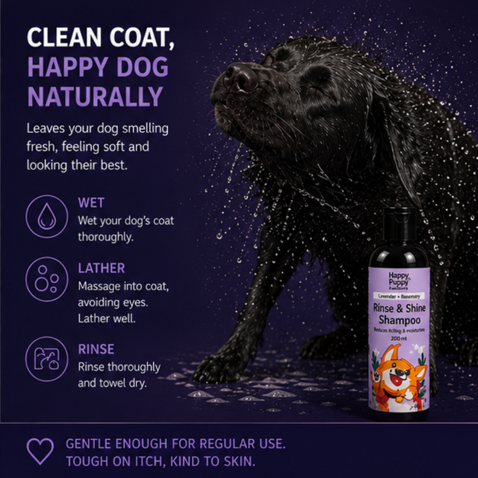 Rinse and Shine Shampoo - Natural Itch Care with Lavender, Rosemary & Coconut Oil