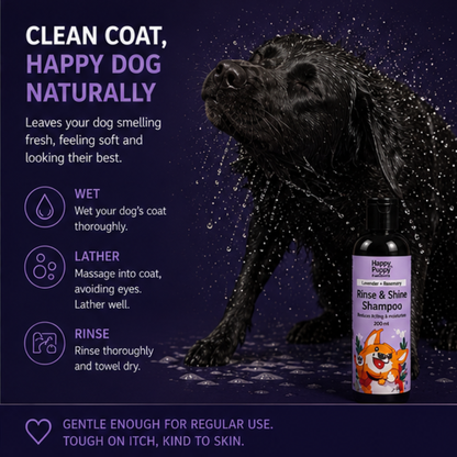 Rinse and Shine Shampoo - Natural Itch Care with Lavender, Rosemary & Coconut Oil