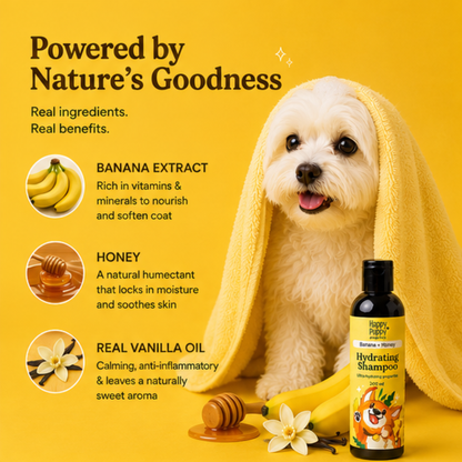 Hydrating Shampoo with Banana & Honey - Moisturizing, Gentle, and Natural
