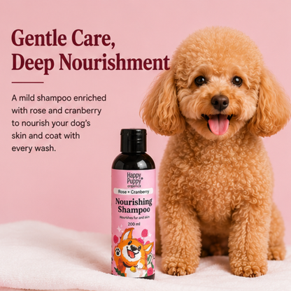 Nourishing Shampoo with Rose & Cranberry - Hydrate and Soothe Your Dog's Skin