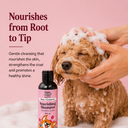 Nourishing Shampoo with Rose & Cranberry - Hydrate and Soothe Your Dog's Skin
