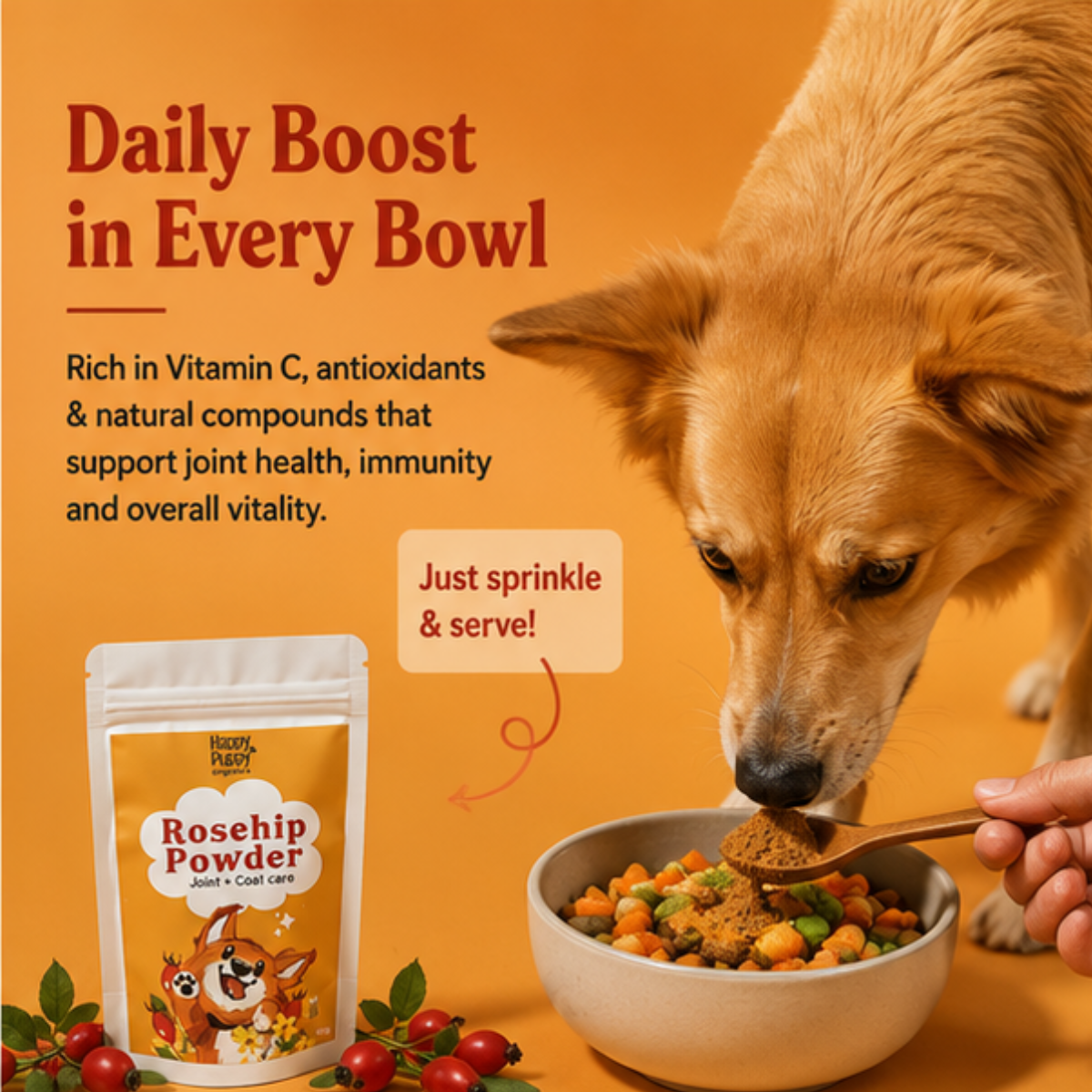 Rosehip for Dogs - Nature’s Vitamin C Boost for Joints and Immunity