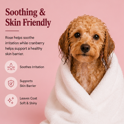 Nourishing Shampoo with Rose & Cranberry - Hydrate and Soothe Your Dog's Skin
