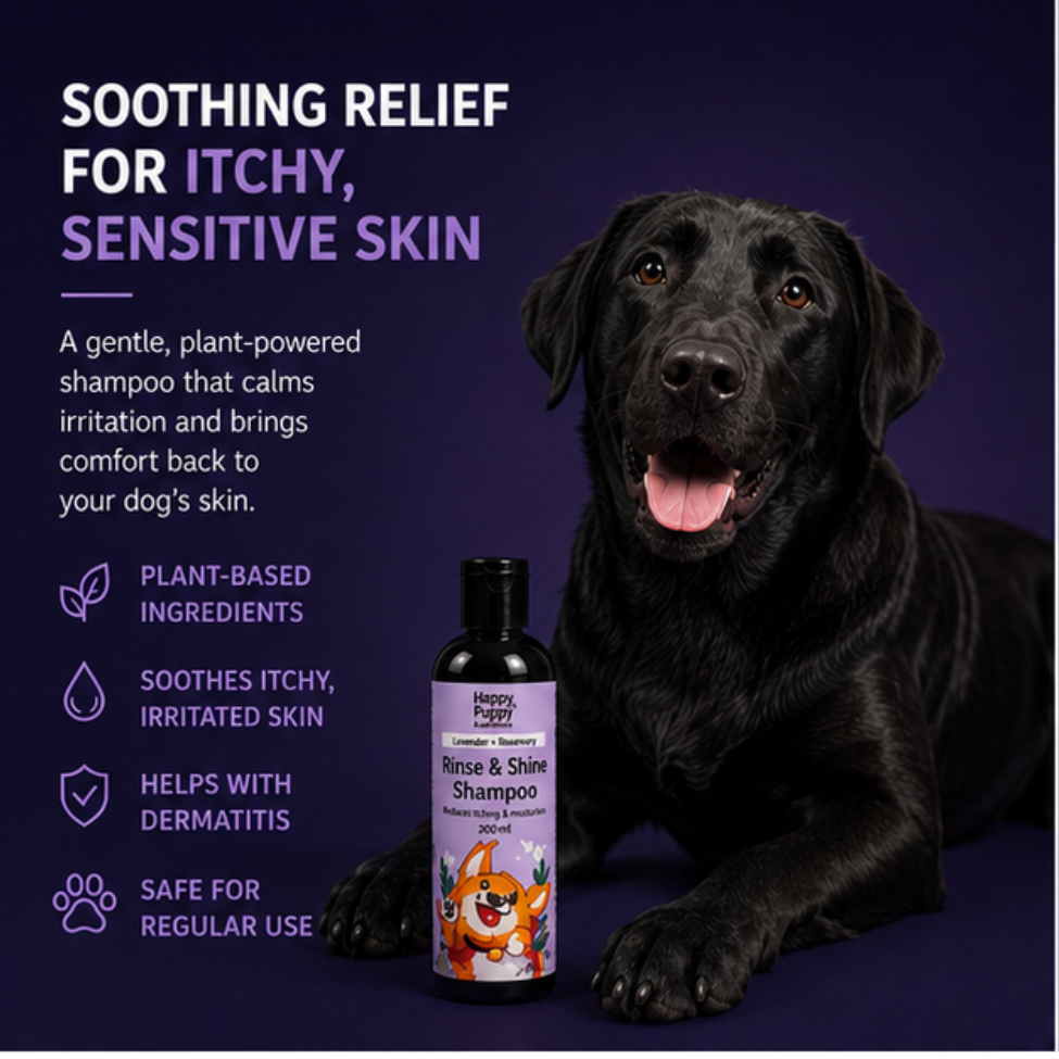 Rinse and Shine Shampoo - Natural Itch Care with Lavender, Rosemary & Coconut Oil