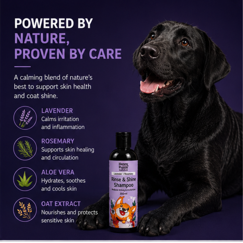 Rinse and Shine Shampoo - Natural Itch Care with Lavender, Rosemary & Coconut Oil
