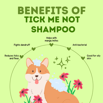 Tick Me Not Shampoo - Natural Tick Repellent with Lemongrass, Neem, Turmeric & Cedarwood