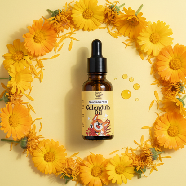 Happy Puppy Organics Solar Macerated Calendula Oil – Gentle Healing & Skin Renewal for Dogs