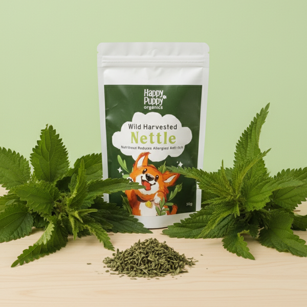 Happy Puppy Organics Stinging Nettle – Natural Support for Allergy Relief, Joint Comfort & Vitality in Dogs