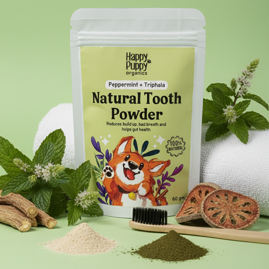 Happy Puppy Organics Natural Tooth Powder – Powerful Oral & Gut Health Support for Dogs